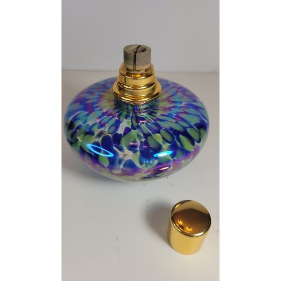 La Tee Da Fragrance Lamp Conical Effusion Iridescent Art Glass Ornate diffuser - Picture 3 of 12